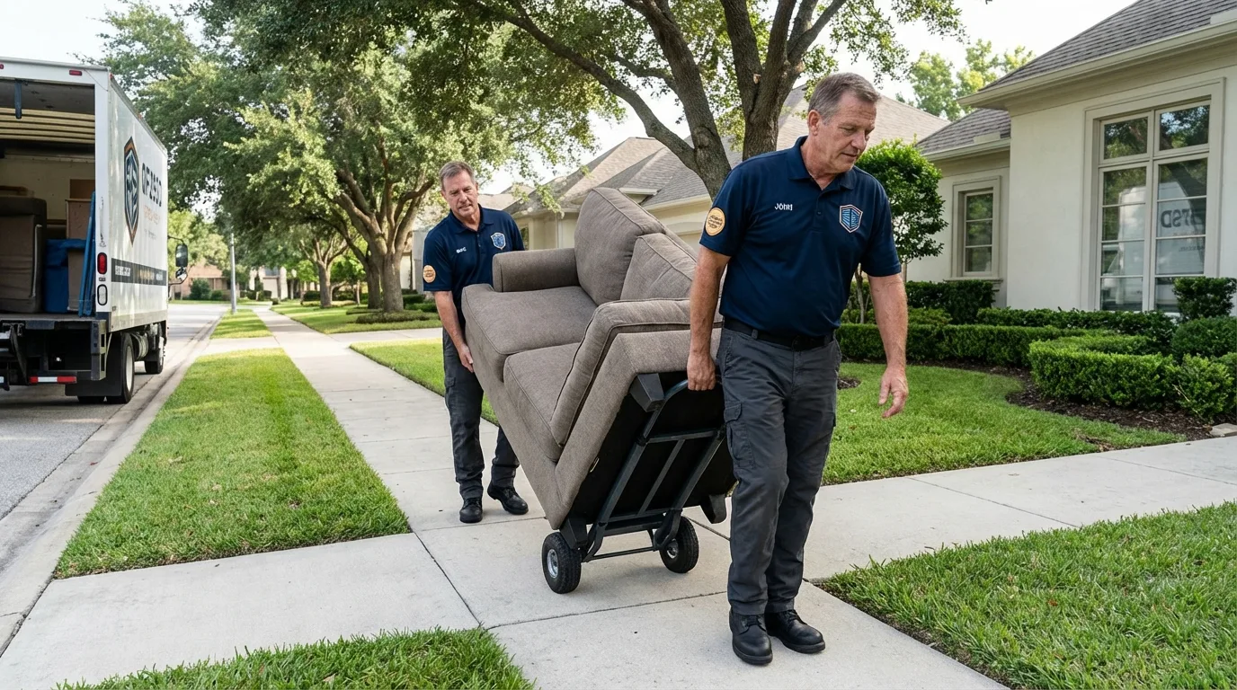 Local residential moving crew loading furniture in Yadkinville, NC
